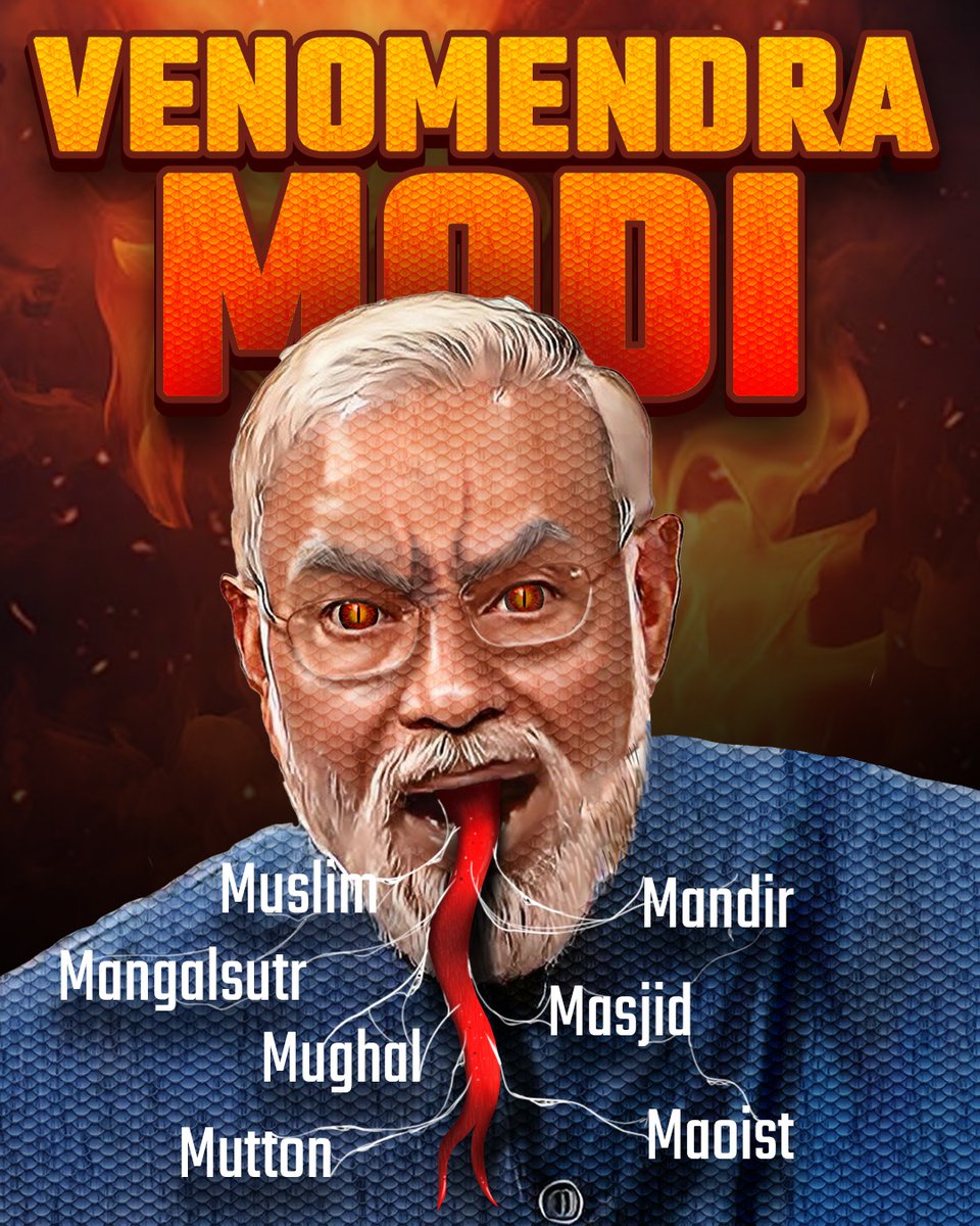 Venomendra Modi 

#HateSpeech #Hindu #Muslim #Mangalsutra #Manipur #MassRapist
#Mandir #Masjid #Inflation #Unemployment