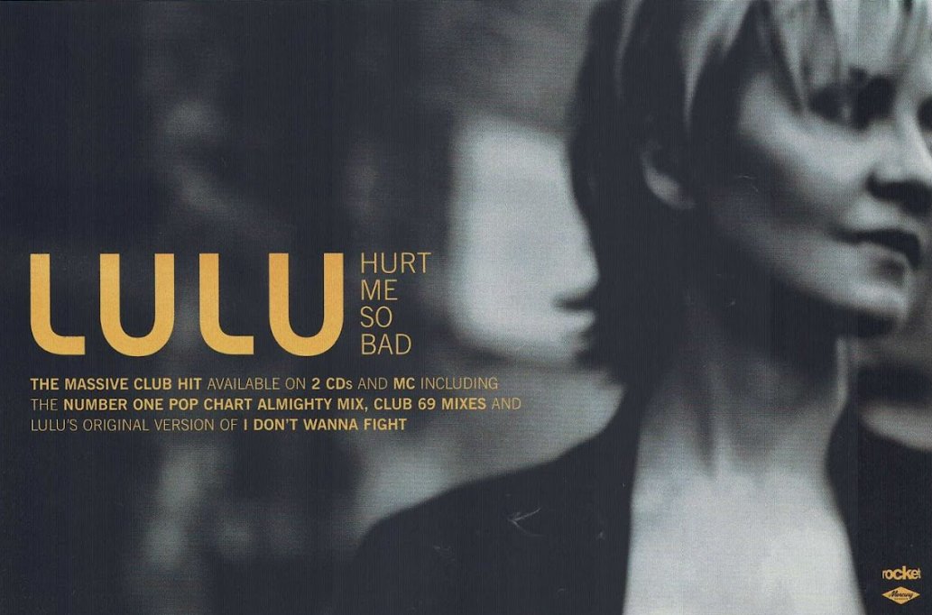 Happy 25th! Hurrah for the ongoing pop career of #Lulu - #onthisdayinpop in 1999, she released her dancefloor filler #HurtMeSoBad. The Almighty mixes are still ferocious - brilliant dance the pain away groove (+ her original take on #IDontWannaFight on the 'flip' side). Win win