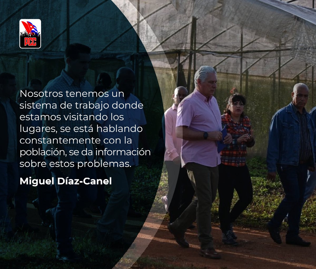 'Este sistema de trabajo lidereado por, @DiazCanelB nos ratifica que se puede salir de esta difícil situación, pero ello exige del trabajo y la consagración de todos. Seguimos multiplicando las buenas experiencias, haciendo por esta #Cuba nuestra' @DrRobertoMOjeda