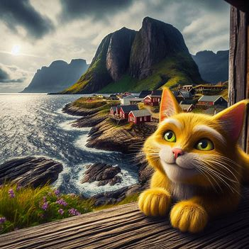 catecoin_st's tweet photo. Once upon a time, in a quaint coastal village nestled between towering cliffs and the endless expanse of the ocean, there lived a mischievous cat named Whiskers. Whiskers wasn't your ordinary feline; he had a peculiar obsession with salmon, unlike any other cat in the village.

It all began when Whiskers was just a tiny kitten. One sunny afternoon, while he was exploring the rocky shores near the village harbor, he stumbled upon a group of fishermen hauling in their day's catch. Among the bounty of fish was a magnificent salmon, gleaming silver in the sunlight. Entranced by its shimmering scales and tantalizing scent, Whiskers couldn't resist sneaking closer.

With a swift and stealthy leap, Whiskers managed to snatch the salmon right out of the fishermen's net before they could even react. He dashed away into the winding alleys of the village, his prize clutched tightly in his jaws. From that moment on, Whiskers's love affair with salmon was sealed.

Word of Whiskers's salmon-stealing antics spread quickly throughout the village, earning him both admiration and exasperation from the villagers. Some marveled at his audacity and cunning, while others grumbled about their missing catches. But no one could deny the sheer joy on Whiskers's face whenever he indulged in his favorite delicacy.

As Whiskers grew older, his passion for salmon only intensified. He would often roam the shores in search of stray fish or linger near the docks, hoping for a chance to pilfer another savory treat. The villagers learned to keep a close eye on their seafood, knowing that Whiskers was always on the prowl.

Despite his mischievous ways, Whiskers endeared himself to the villagers with his playful antics and gentle purrs. They couldn't help but smile at the sight of him proudly parading around with a freshly caught salmon dangling from his mouth, his whiskers twitching with satisfaction.

In the end, Whiskers's love for salmon became a beloved part of village life. Whether he was lounging in the sun, prowling the docks, or simply enjoying a leisurely stroll, there was always a hint of salmon in the air, a reminder of the cheeky cat who had stolen the villagers' hearts along with their fish.

And so, in the coastal village where the sea met the sky, Whiskers the cat reigned as the undisputed king of salmon, his legend destined to be told for generations to come. For in the bond between a cat and his favorite fish, there lay a tale of adventure, mischief, and the enduring magic of the sea.
#SamoIsComing #cate #whycatlovesalmon #catandfish