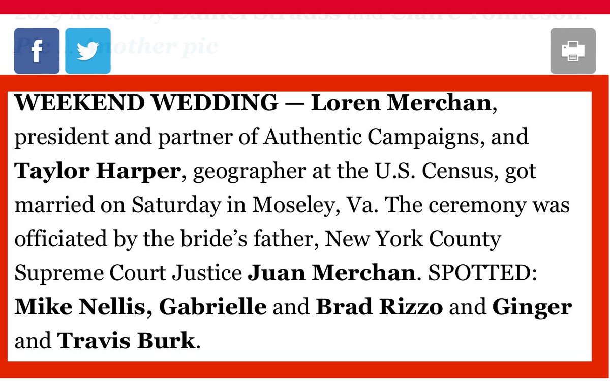 Did you all know that Judge Merchan’s son in law works for the US Census, which has data on every single citizen in our nation? How convenient for his daughter, Loren Merchan, who is the President of a Democrat digital consulting firm. How convenient for Loren and her husband