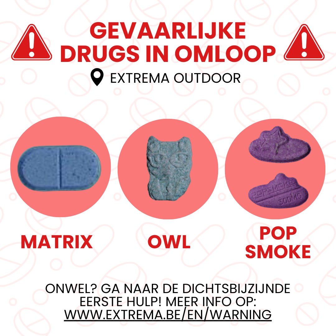 ‼️WAARSCHUWING‼️

Op Extrema Outdoor trof politie CARMA verdovende middelen aan met gevaarlijke inhoud.

Voel je je niet goed? Ga zo snel mogelijk naar de EHBO-post!

#besafe #wecarealot #extremaoutdoor