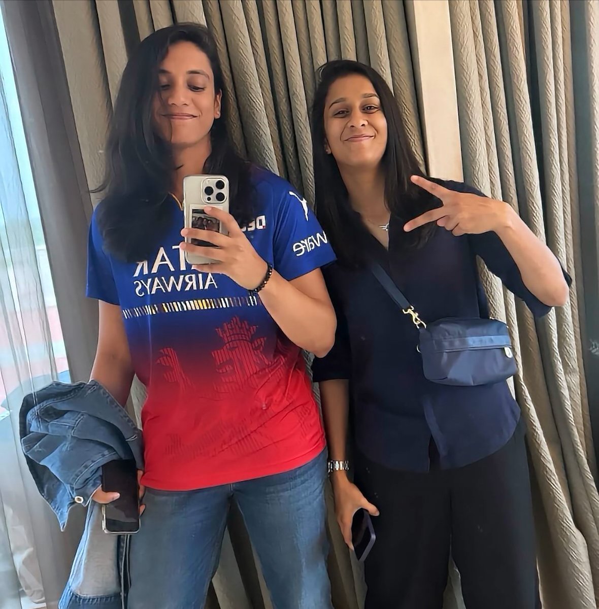 RCB WPL Captain on the way to Chinnaswamy to support the RCB Men's team. 🌟
