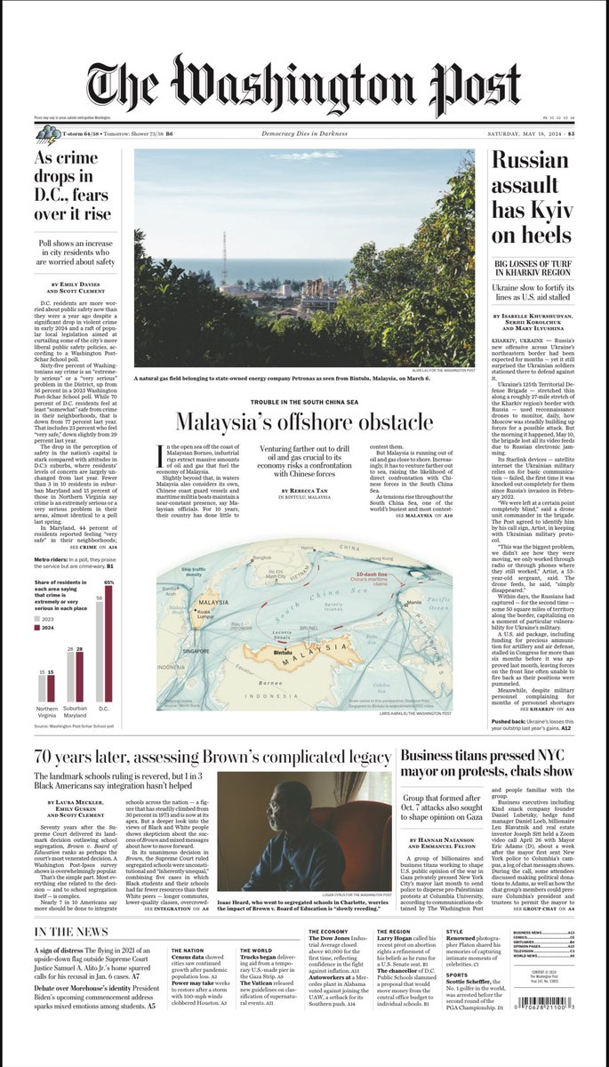 Malaysia’s challenges in the South China Sea is front-page news in today’s Washington Post, thanks to @rebtanhs.