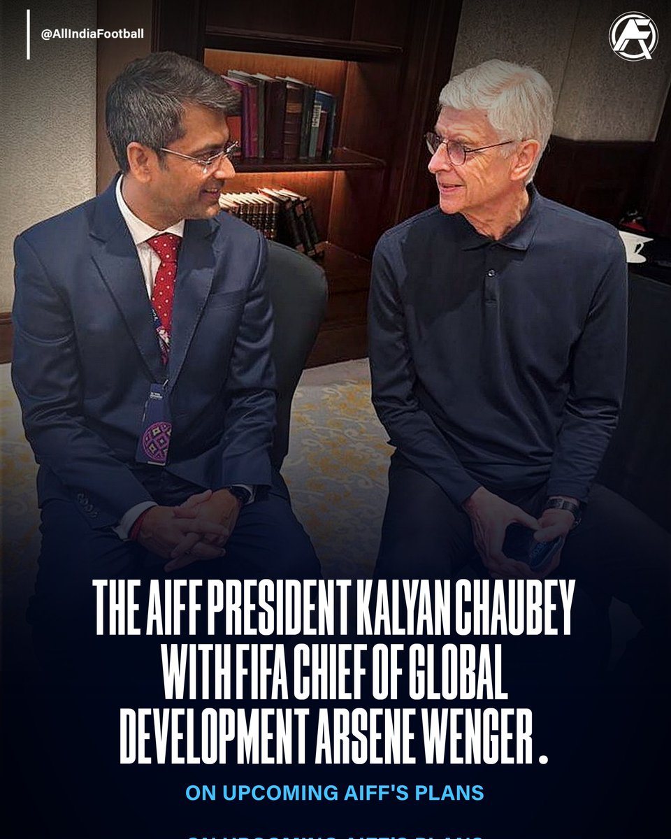 AIFF president Kalyan chaubey meets FIFA chief of global development Arsene Wenger and held a fruitful discussion related to Indian Football 🇮🇳 #indianfootball #FIFA #BlueTigers #BackTheBlue #allindiafootball
