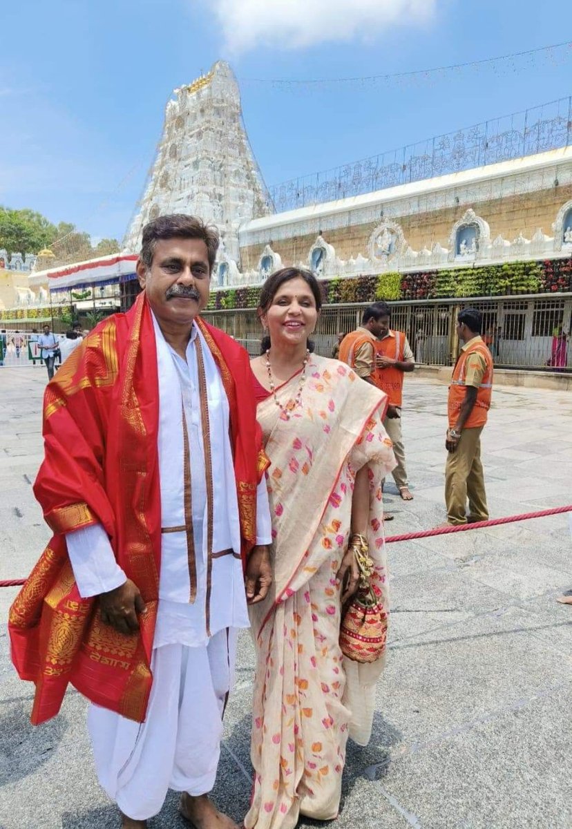 Each visit to #Tirupati fills my heart with gratitude and love. Thank you, Lord Venkatesa, for your endless blessings.
 Sending out prayers for a life filled with health, happiness, and positivity to all. 🙌💫 #DivineBlessings #Thankful #PositiveAffirmations
