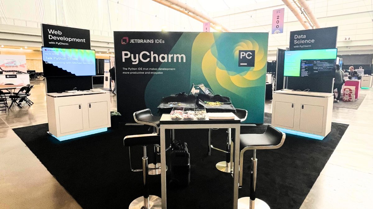 Here's what the PyCharm team has planned for you today at @pycon US! 👉 10:10 am EDT: Live recording of “Talk Python To Me” with @mkennedy 👉 12:45 pm EDT: One-year anniversary celebration of Black Python Devs 👉 3:45 pm EDT: XGBoost demo and book signing by @__mharrison__