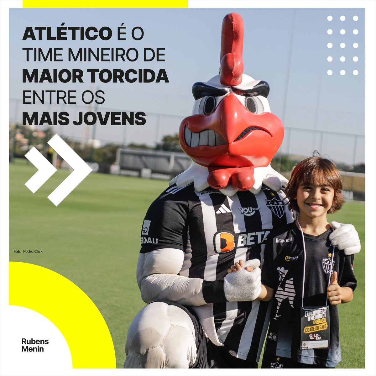 rubensmenin's tweet photo. Futuro alvinegro. A Massa segue crescendo: o Galo ocupa a 5ª posição como time preferido dos jovens de 7 a 15 anos no Brasil e é o líder entre esse público em Minas Gerais, segundo a pesquisa Maior Raio-X do Torcedor, feita por  Quaest/CNN/Itatiaia. Essa paixão é cada vez mais nacional.

Foto: Pedro Click