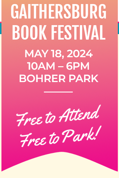 A little rain doesn't stop the @GburgBookFest. This fabulous free event is still happening today at Bohrer Park. I'll be introducing authors @rajanilarocca and Tim Probert today at 10:15 am.