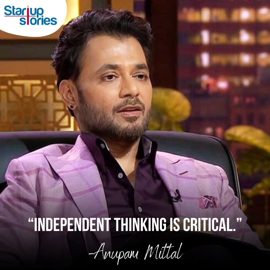 Independent thinking is indispensable, emphasizes Anupam Mittal. Dare to chart your own path. 

#StartupStories #IndependentThinking #BeBold #AnupamMittalQuotes #Motivationalquotes #Motivation #Startup