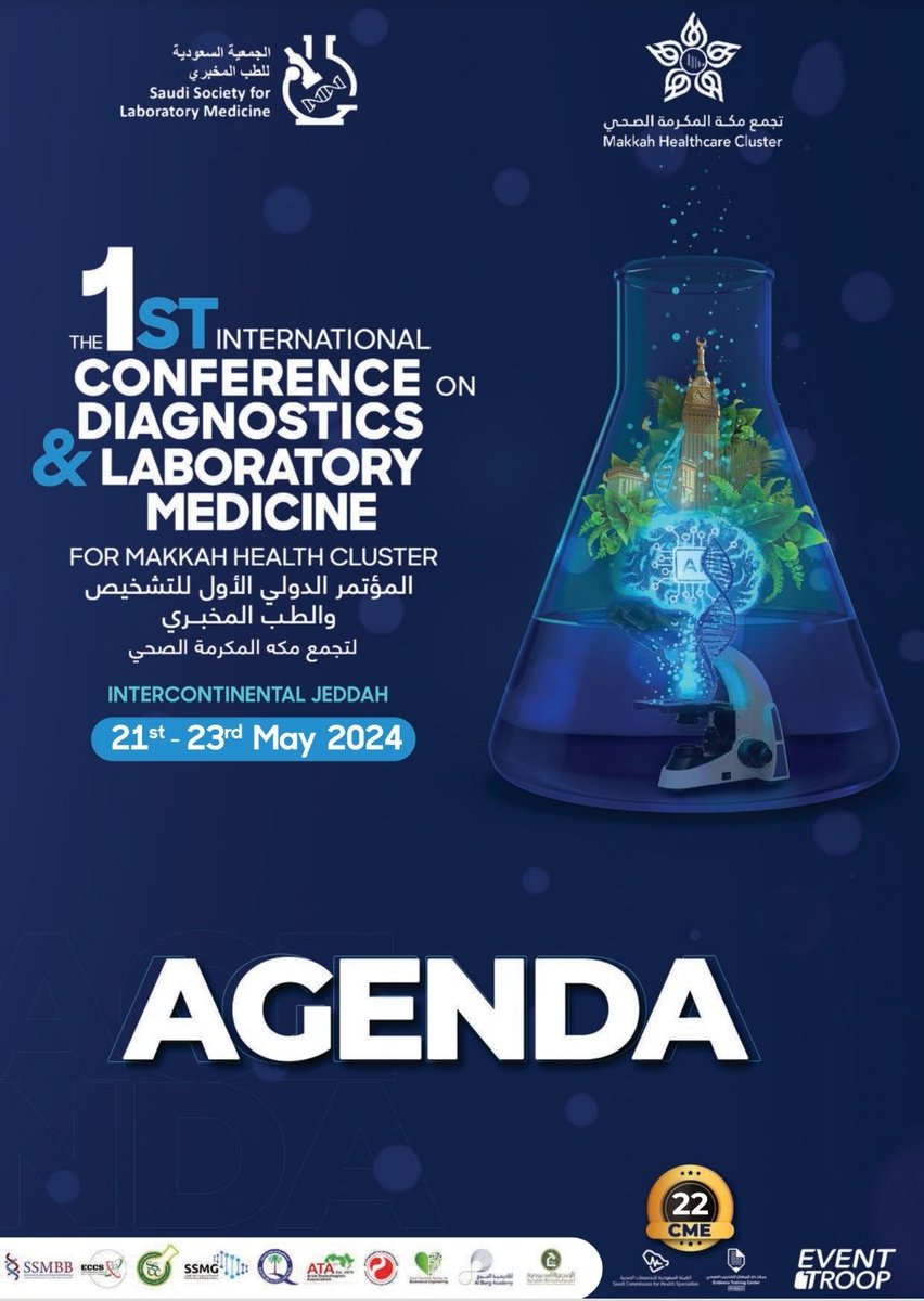 SSLabMed's tweet photo. #موتمر_دولي_الاول_لطب_المخبري
تقيم الجمعية السعودية للطب المخبري المؤتمر الدولي العلمي الاول للتشخيص و الطب المخبري بالتنسيق مع التجمع الصحي بمكة المكرمة بمدينة جدة و المقرر عقده هذا الشهر 21 مايو 2024 لمدة ثلاثة أيام متواصلة معتمدة بواقع ٢٢ ساعة تعليم طبي مستمر من هيئة التخصصات الصحية.
وسيضم المؤتمر مجموعة متنوعة من المواضيع المتعلقة بعلوم الطب المخبري الإدارية و الفنية و التقنية
للتسجيل في المؤتمر من خلال الرابط أدناه:
https://t.co/2aUeRNp7hP