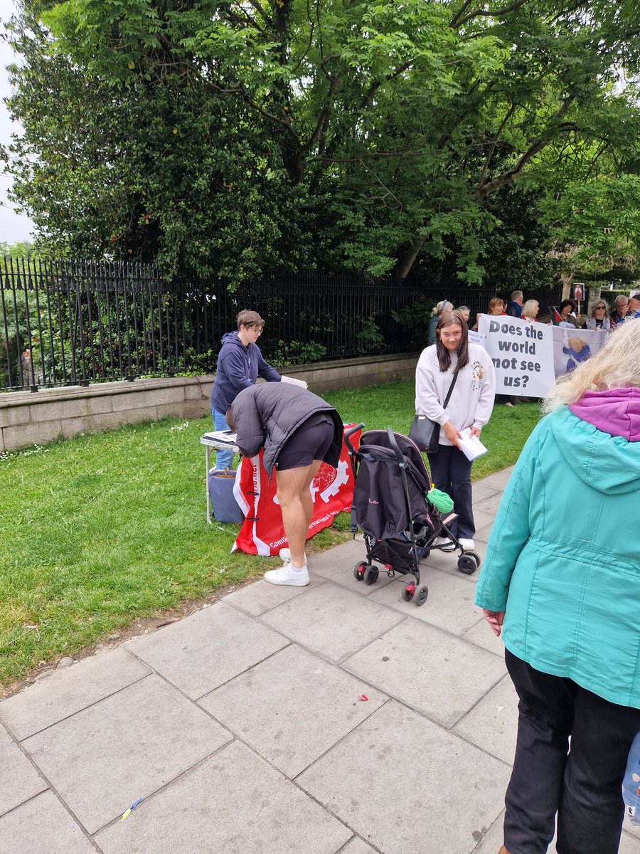 Militant Left stall busy at today's Palestine solidarity demonstration in Dublin. #gaza #militantleft