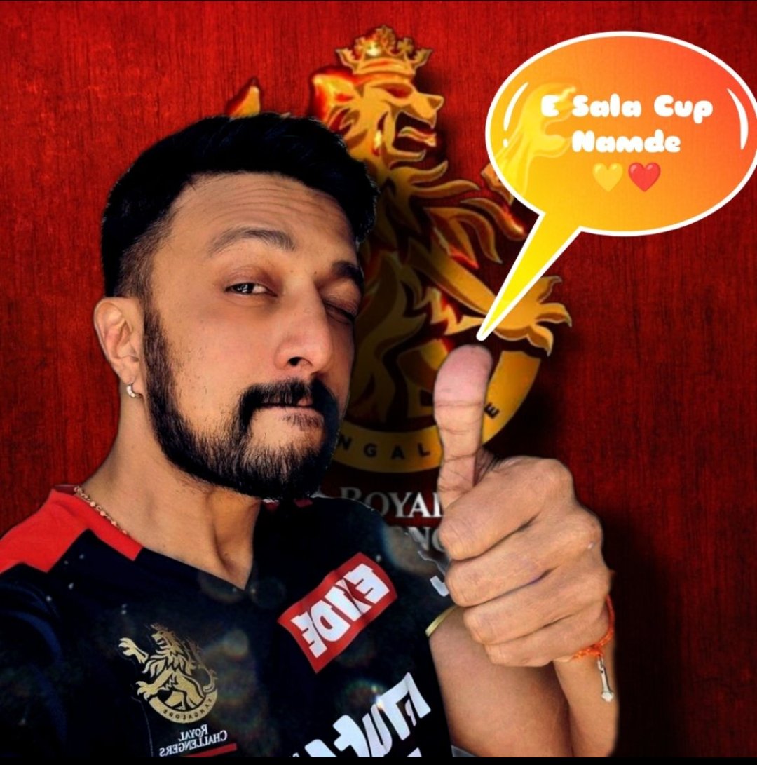 Best wishes to RCB from Sudeepians!❤️ #RCBvsCSK | @KicchaSudeep Boss!👑