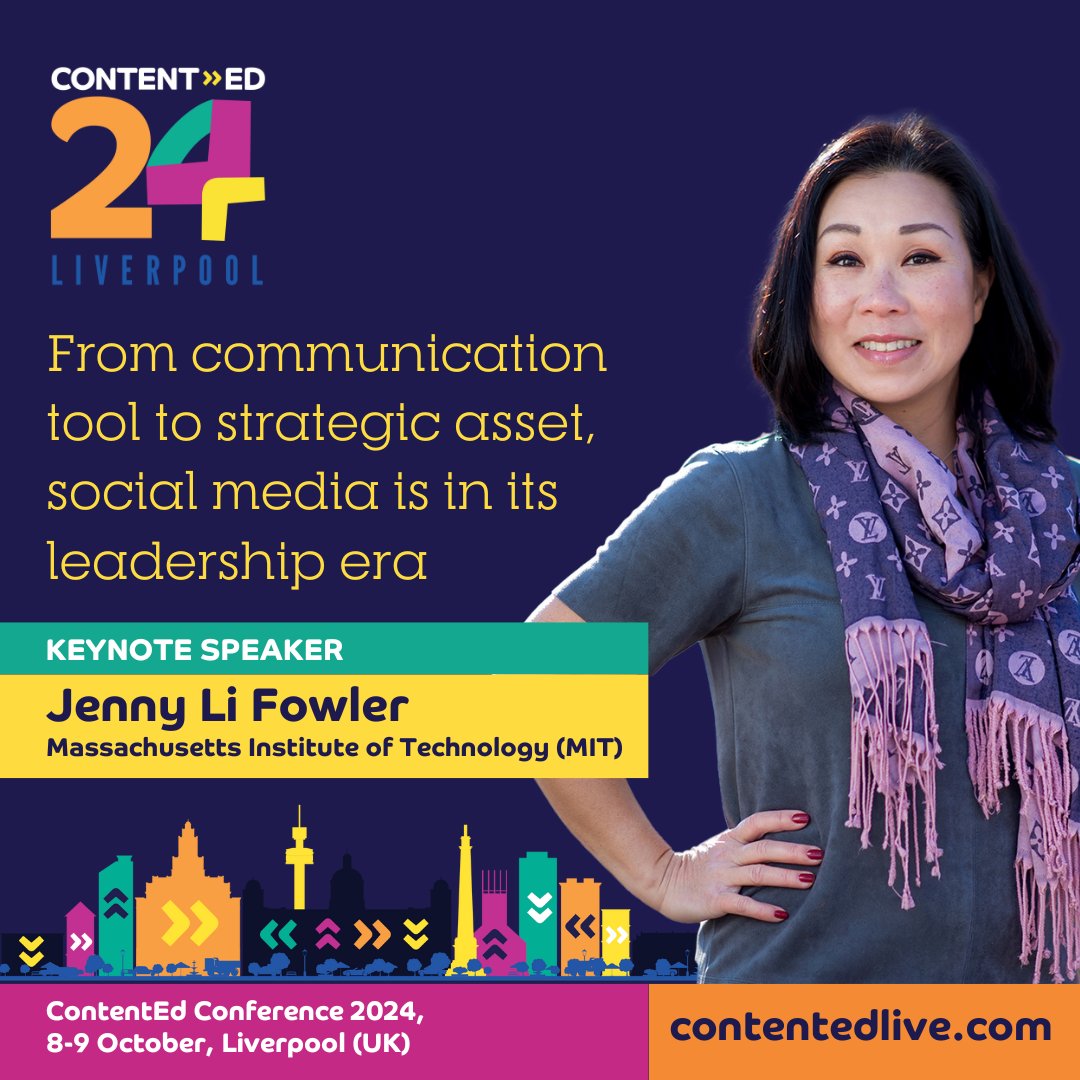 Drumroll please!

Jenny Li Fowler is our first keynote speaker for ContentEd 2024 🎉

Jenny is the Director of Social Media Strategy at MIT, where she leads institute-wide social media initiatives and campaigns.

Join Jenny at ContentEd: bit.ly/4cmdAqN

#HESM