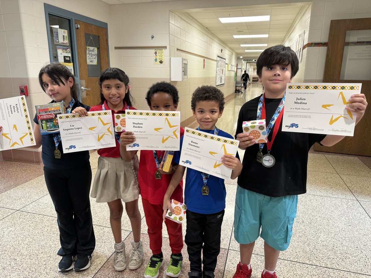 Math Marvels Club received special awards! #TheBestYearEver🐯
#WatchUsWork
<a href="/IPSSchools/">IPS</a>
 <a href="/AleesiaLJohnson/">Dr. Aleesia Johnson</a> <a href="/LelaSimmons19/">Lela Simmons</a>
<a href="/akuchik/">akuchik</a> 
<a href="/jessdave5/">Jessica Barnes</a>