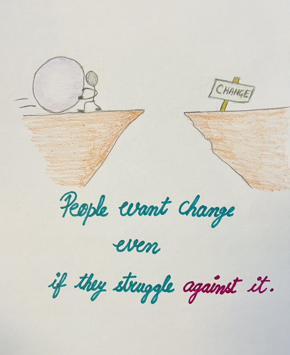 _RabiaJamil's tweet photo. #doodle time! 🎨✍🏻
 “People want change even if they struggle against it.” thought provoking words by @BrendonBurchard 
Isn’t it the reason why a majority of people don’t experience novelty in their lives?
@Momademia @PhDStudentTales @PhDVoice https://t.co/jApWIr8YAR