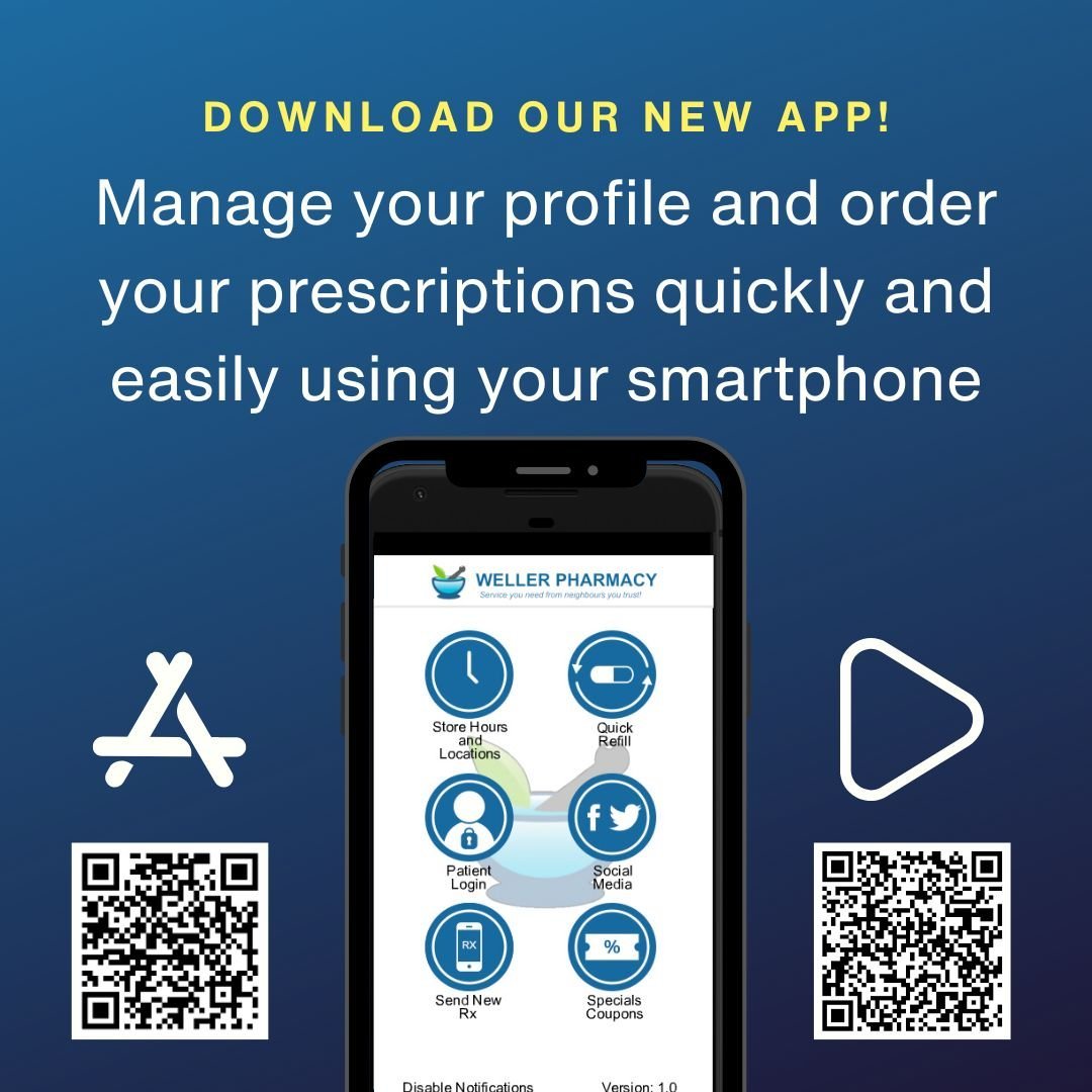 Need a refill but can't call from work? 🤫 

Try the Weller Pharmacy app! Request refills quietly from your phone. Download now and make your life easier! 

#PharmacyApp #WellerPharmacy #LocalPharmacy
