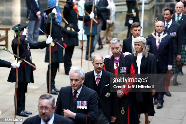 Prince Edward, Duke of Edinburgh in his role as Lord High Commissioner to the 2024 General Assembly of the Church of Scotland attends the opening ceremony on May 18, 2024 in Edinburgh, Scotland. (📸 Jeff J Mitchell/Getty Images)