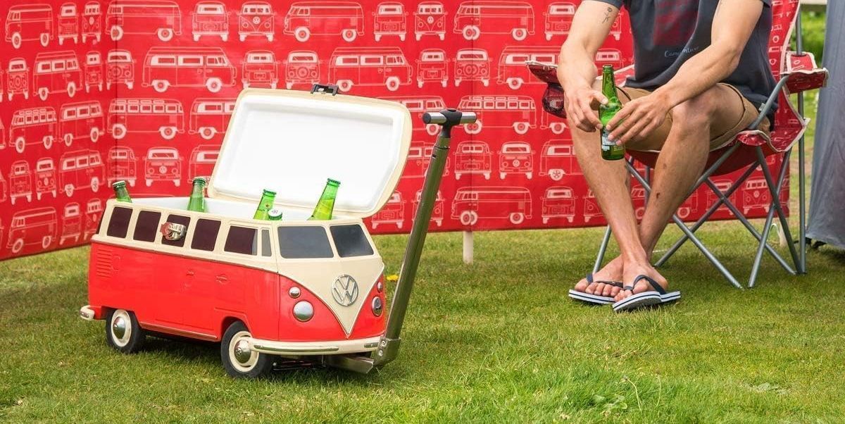 Our favorite rolling VW Microbus Cooler is back in stock. bit.ly/4bpUSgB