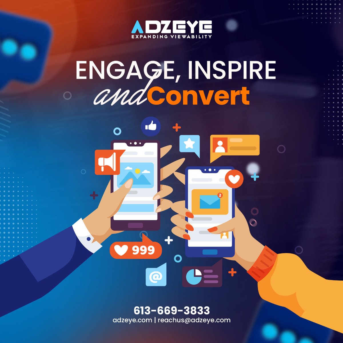 Social media is more than just posts and likes; it's about creating meaningful connections.

Adz Eye's social media strategies are designed to engage your audience, inspire action, and drive conversions.

#AdzEye #SocialMediaStrategy #EngageInspireConvert #DriveConversions