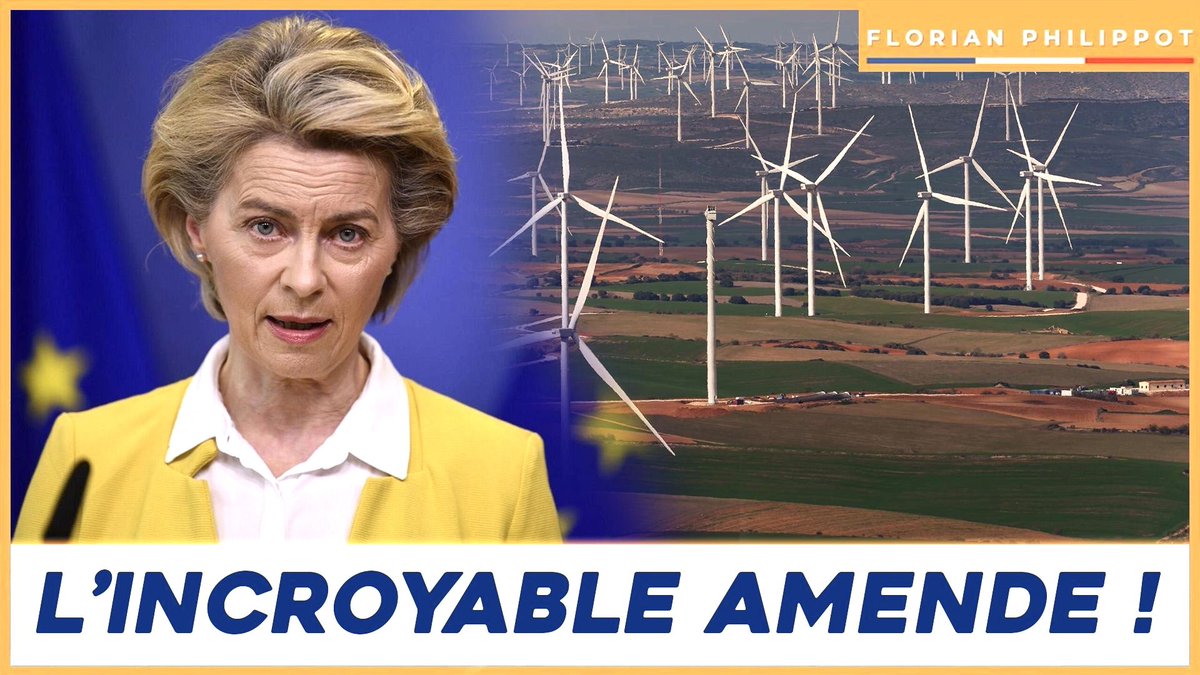L’incroyable amende que la France va payer à l’UE ! Un scandale liée aux éoliennes, à la destruction organisée de notre parc nucléaire, avec interventions allemande et américaine contre la France ! Stop à ce racket ! #Frexit ! #LEuropeÇaSuffit ! Nouvelle vidéo ! ➡️