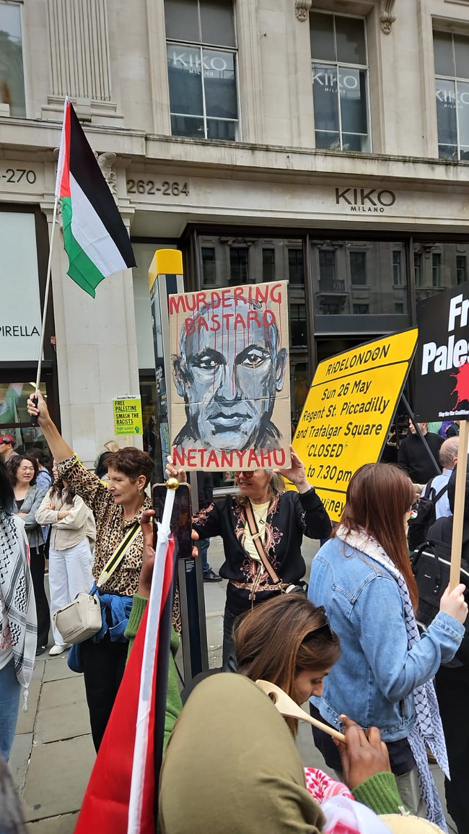 What do you think would happen to someone who went into the demonstration with a picture of Sinwar that said the same thing?