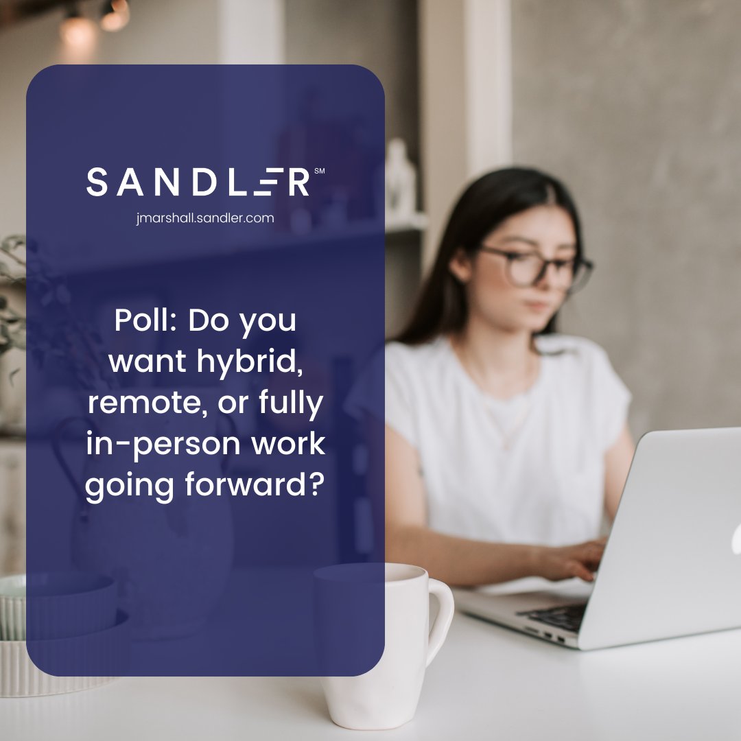 We can never put the genie back into the bottle. Remote and hybrid options will be around forever. This is a great podcast for salespersons and business leaders who want to succeed in these roles.
hubs.li/Q02vS_s70
#tampabay #sandlertraining #hybridwork #workstyle