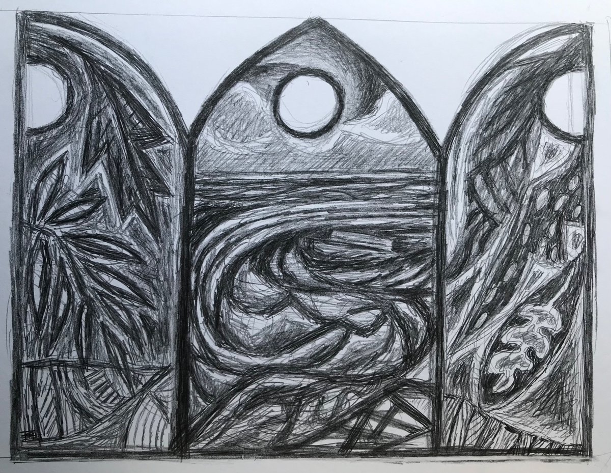 Promise of Dry Land.

#noah #drawing #pencildrawing #sea #welshart #welshartist #britart  #triptych #christian #christianart #artoffaith #faith