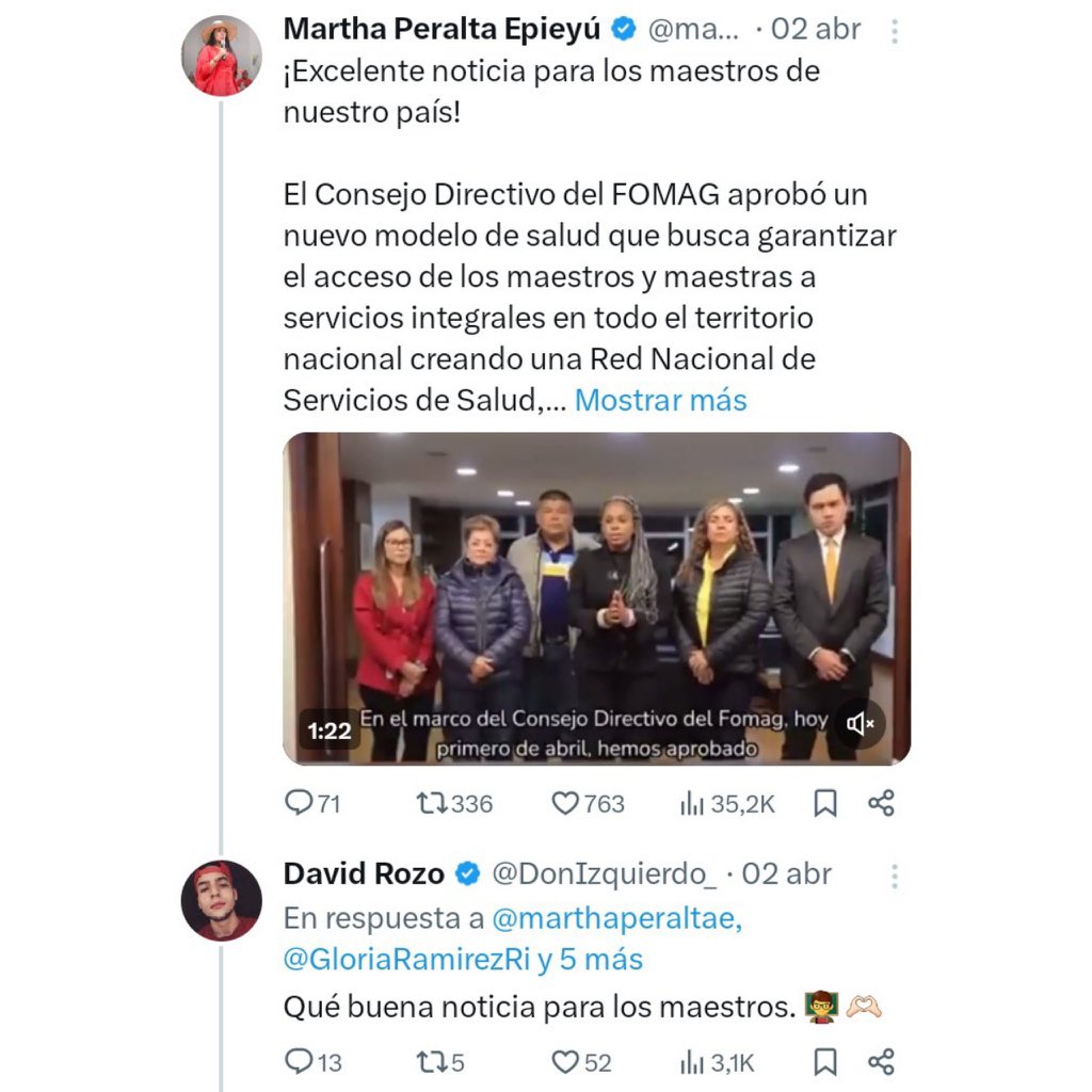 Hola, @DonIzquierdo_. ¿Ahora sí entiendes por qué nos opusimos a la reforma a la salud desde el Congreso? ¿Ya captaste que no estábamos defendiendo a las EPS, sino a los pacientes para los que ahora pides ayuda? Te adelanto: tu reclamo es al presidente Petro, no al FOMAG.