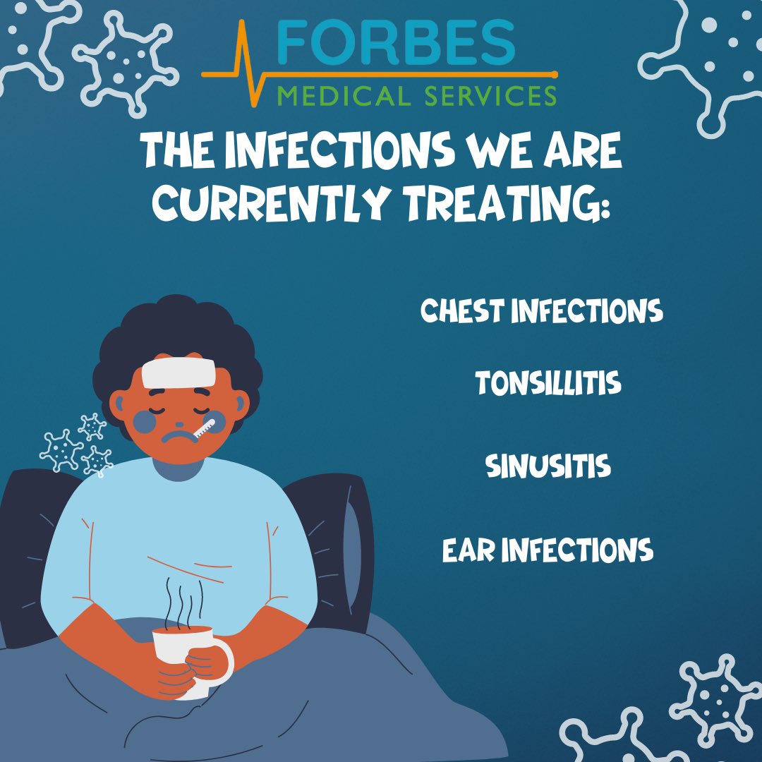 The current trend of infections we are seeing in our clinic recently

Don’t wait for hours in a busy walk in centre or wait on hold to 111, visit our clinic and get seen at a time that suits you! 

forbesmedical.co.uk

#privatehealthcare #privateclinic #samedaycare #infection