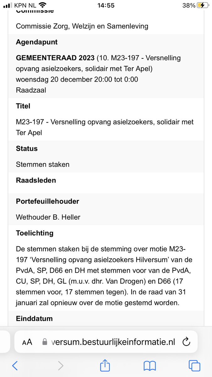 Je zal maar voor D66 in de gemeenteraad van Hilversum zitten. En je eigen fractie kan het niet eens worden ivm versnelde  procedure om asielzoekers op te vangen. 
Met je 174 hotelgasten. 

Maar hè ga lekker los op de mensen uit Ter Apel die PVV gestemd hebben.