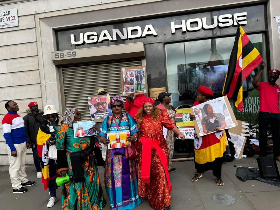 Grateful to our UK Chapter comrades who yesterday evening peacefully demonstrated at the Uganda High Commission in London. Relatedly, our comrades in the Canada chapter peacefully protested in Toronto. We join your appeal for sanctions on all Ugandan regime officials perpetrating