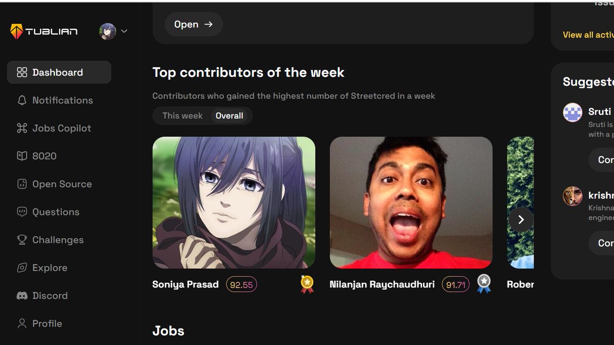 <a href="/nraychaudhuri/">Nilanjan R</a>
beating you because of you, Thankyou.😁 its fun using <a href="/tublian/">Tublian</a> , highly recommended for every developer out there.