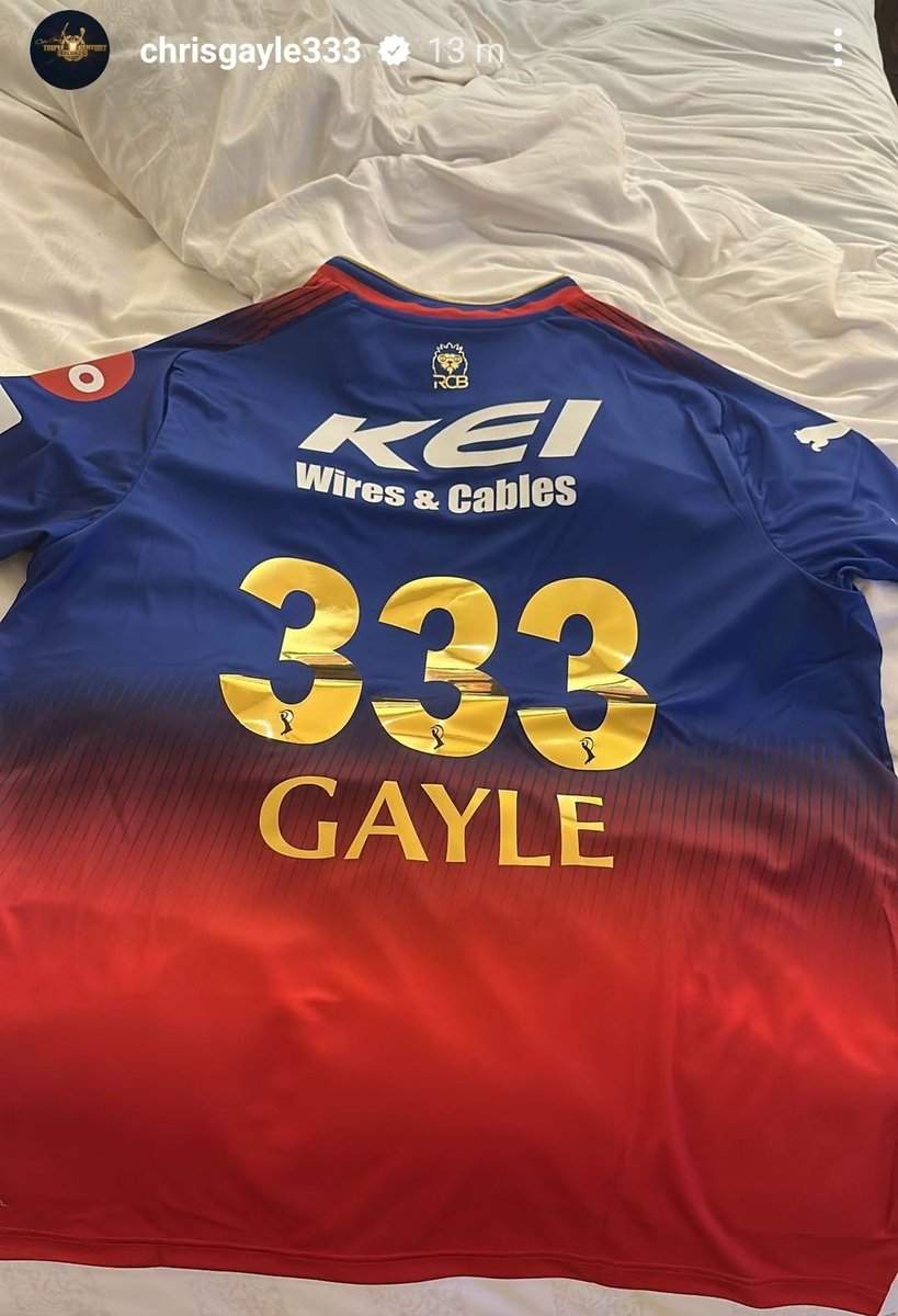 The GOAT Chris Gayle is supporting RCB. 

- The big day is here for RCB.