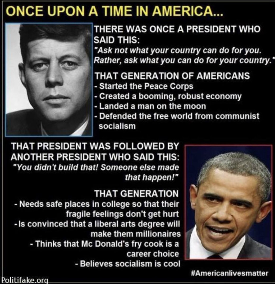 The contrast between these two Democratic Presidents is extreme. I don’t think John F Kennedy would have agreed with anything Barack Obama stands for! @bdonesem ⚔️🔷⚔️ @CoVet_81 🌹 @shftat6 @Bert7058 @Astud987 @pilldrswife @bud_cann @Hooyah85 @Saltlife177 @CaliRN619 @Ames2420