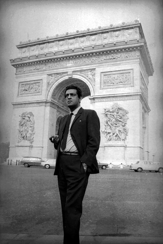 Satyajit Ray at the Arc de Triomphe in Paris, 1967. Photographed by Mike Wilson.