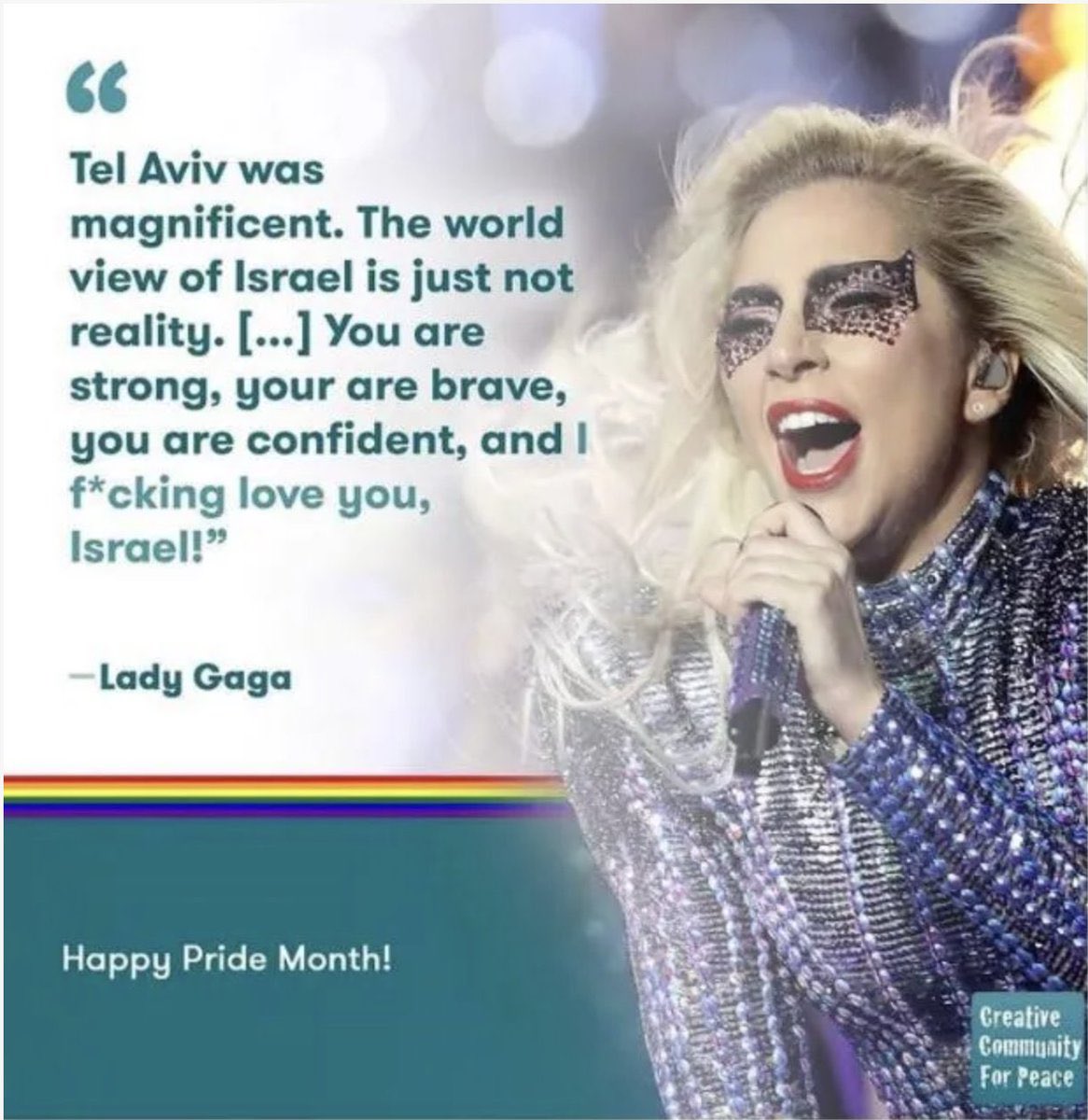 random reminder that lady gaga is a Zionist <3
she’s performed multiple times in Tel Aviv and took action to reject the BDS movement. a celebrity that stands with Israel stands for nothing but destruction.