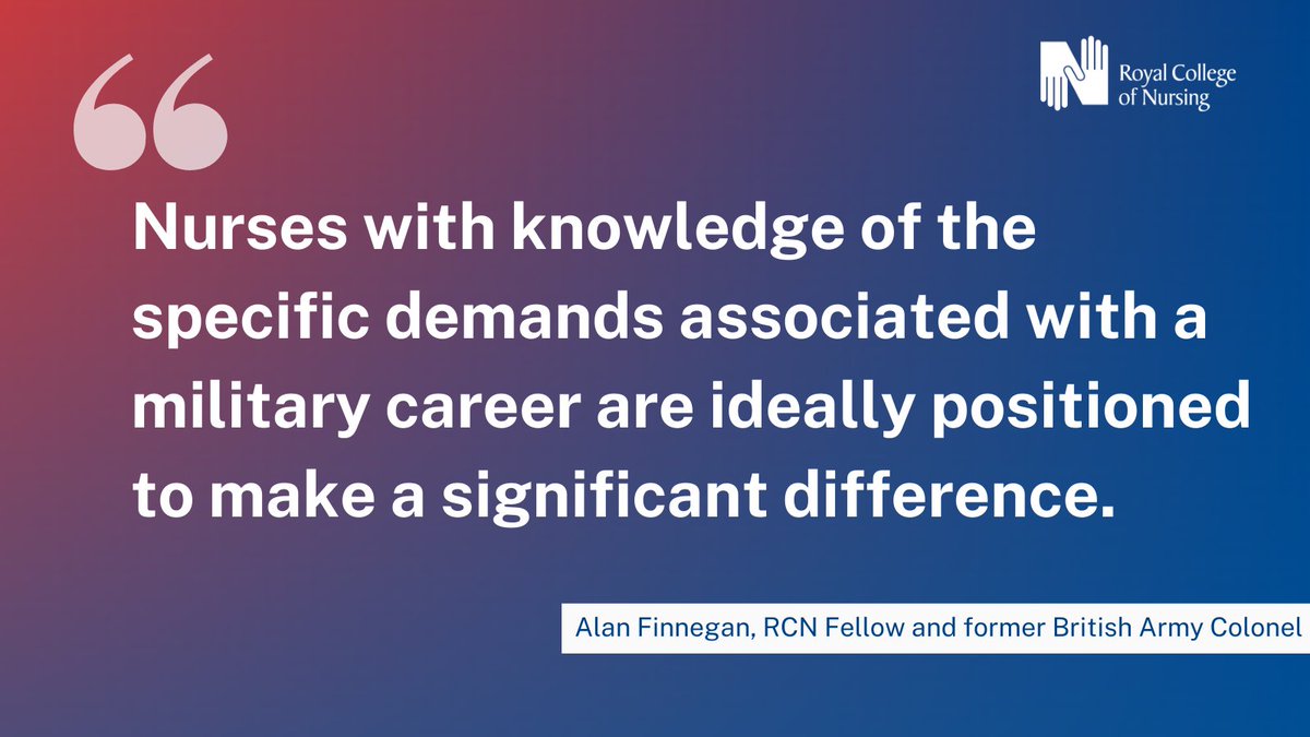 RCN Fellow Alan Finnegan shares his views on the importance of defence nursing and how to improve care for veterans. Read more in his blog: bit.ly/4ashlsu