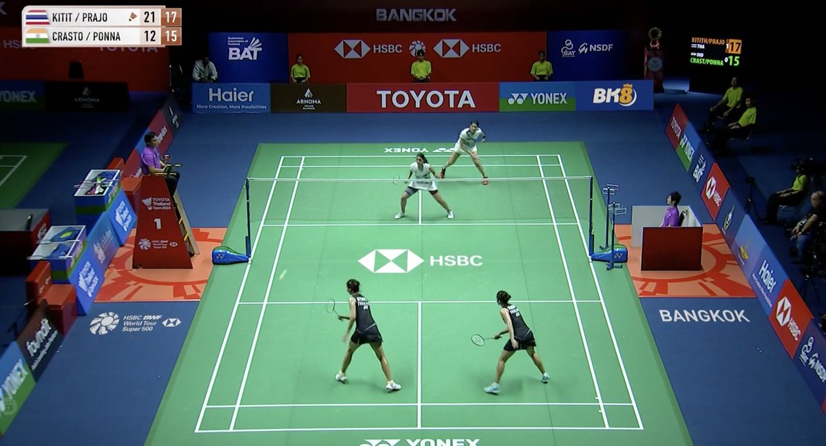 #ThailandOpenSuper500 #ThailandOpen2024 The placement on this smash from Ashwini was brilliant. indianexpress.com/article/sports…