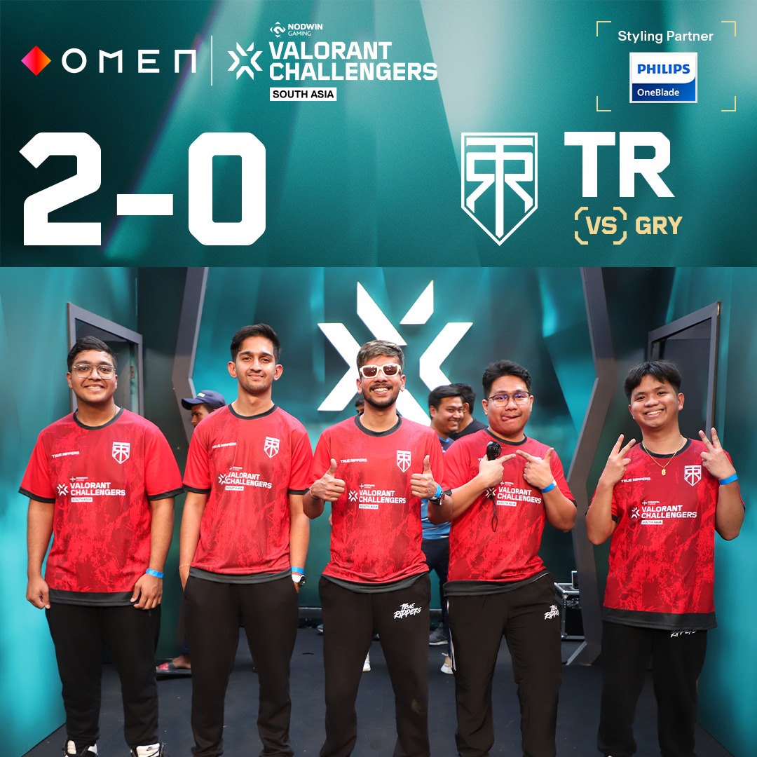 #truerippers ON FIRE! 🔥 Unstoppable performance, defeating #grayfoxesports in the match 1 of OMEN VALORANT Challengers South Asia Cup 2 LAN Final 🏆 Swipe ➡️for the scoreline ✨ Join us at Vegas Mall, Dwarka Free For All 📅:18-19th May 2024 🏆Prizepool INR 1 Crore + #VCSA2024
