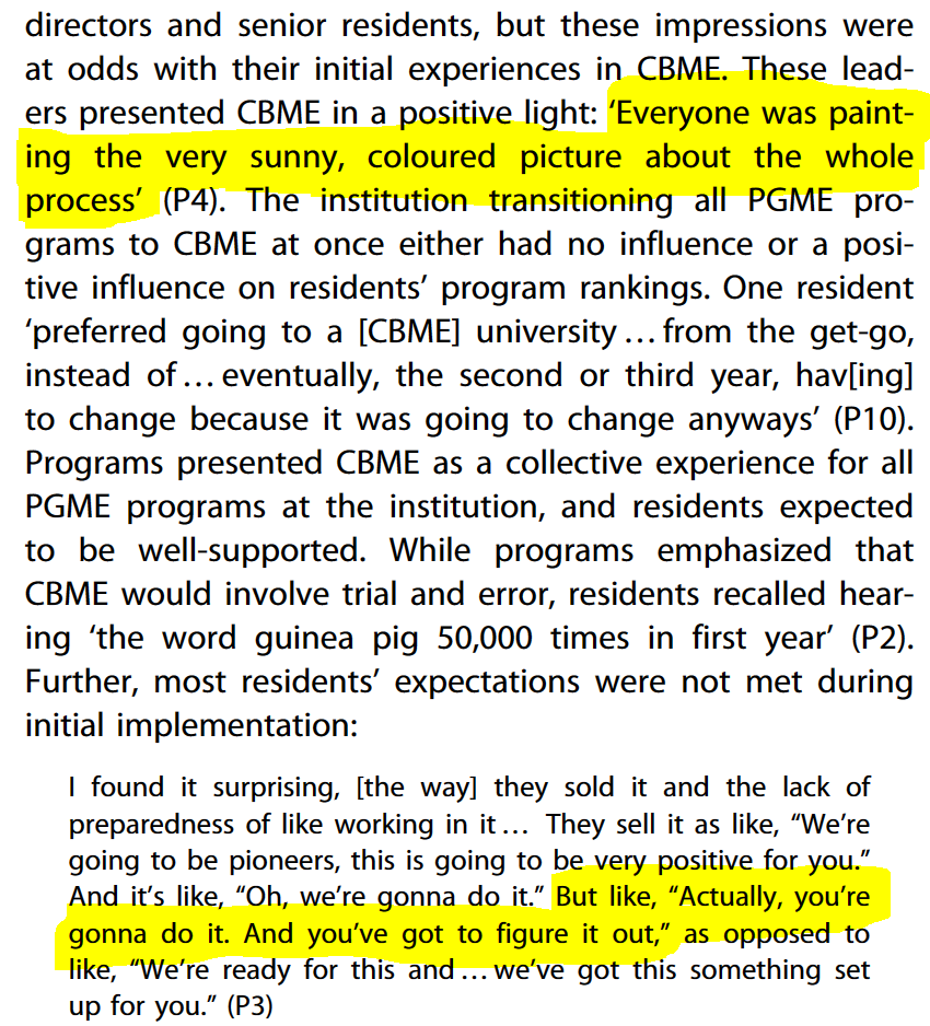 #CBME qual study of graduating PGYs across multiple specialties from early adopter institution in 🇨🇦

✅member checking
✅author reflexivity (incl PGYs... kind of)
✅balanced feedback w/ solutions
✅naturalistic lens
✅vivid quotes👀

#Participatoryeval

pubmed.ncbi.nlm.nih.gov/38742827/#:~:t….