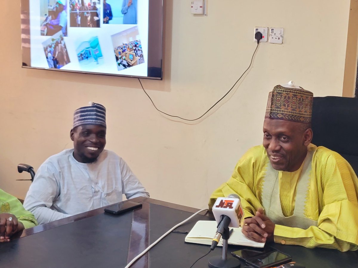 BMB1_Official's tweet photo. Borno State Information and Communication Technology Development Agency (@BICTDA_Borno) received in audience people living with  disabilities. 

The Executive Secretary, Engr. Muhammed Ahmad Kabir Wanori FNSE, received audience their Chairman: Mohammed Abubakar Kwalwakwalwa, and his members. The Chairman of the group commended His Excellency the Executive Governor of Borno State, Prof Babagana Zulum CON mni, FNSE for establishing the agency and appointing Engr. Muhammed Ahmad Kabir Wanori FNSE as the Pioneer Executive Secretary of the Agency. The Chairman requested support from the Borno State Government through BICTDA to include people living with disabilities in the digital literacy training currently ongoing in the State, emphasizing the need for accessibility and equal opportunities in the state's digital transformation.

Engr Wanori informed that Governor Prof. Babagana Umara Zulum CON mni, FNSE has already made provisions for people living with disabilities in all ICT centers, demonstrating the government's commitment to inclusivity.

He requested a comprehensive list of members from each local government area to facilitate the inclusion process, ensuring that no one is left behind in the digital journey. This collaboration aims to empower people with disabilities with digital skills, enabling them to fully participate in the state's economic and social development.

Following the fruitful discussion, the Executive Secretary and his team took a group photo with the disability group, symbolizing the partnership and solidarity. As a token of appreciation, the BICTDA team presented a small gift to the people living disability group, marking a positive and inclusive engagement.

This meeting sets a milestone in Borno State's journey towards digital inclusivity, paving the way for a more equitable and accessible future for all.
