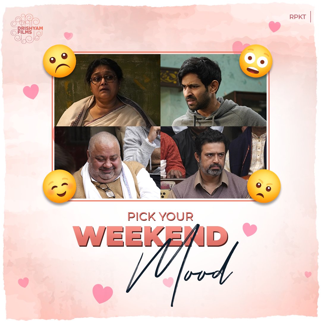 Satur-yay is here! 🎉
Share your Saturday plans in emojis! 🍹🎢

#SupriyaPathak #ManojPahwa #VikrantMassey #NinadKamat

#WeekendMood #Mood #Vibe #DrishyamFilms #ManishMundra #BollywoodMovies #RamPrasadKiTehrvi #Films #Saturday #Emoji #SupriyaPathak #ManojPahwa #N