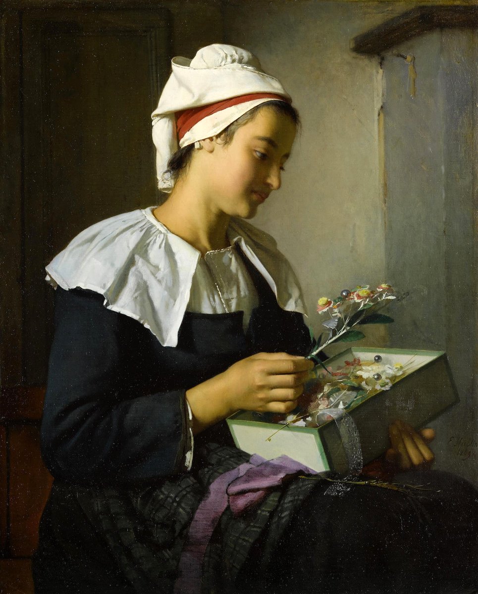 'Un hermoso regalo', del pintor francés Émile Auguste Hublin (1830-1891).