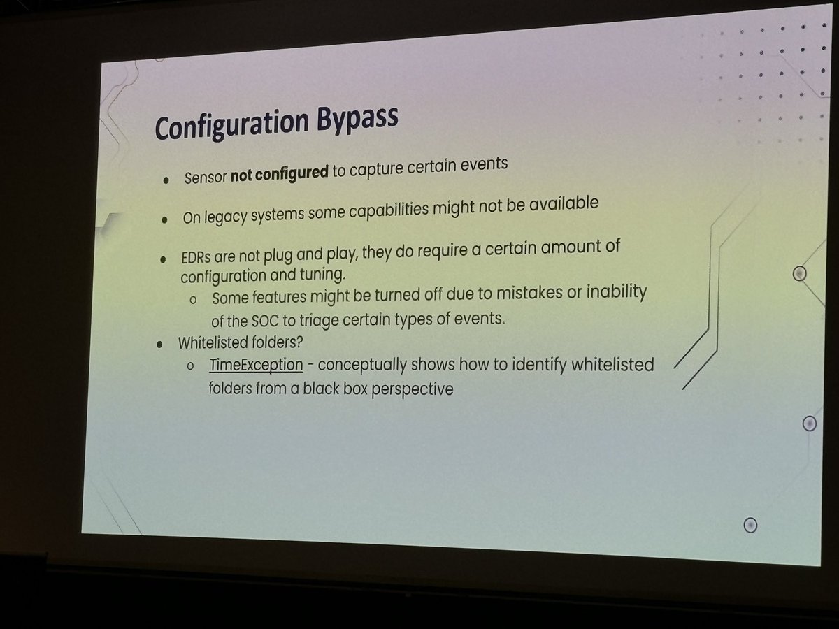 You Sh[e|a]ll not pass! Gentle Intro to EDR bypass interesting topic with me focusing on endpoint. Said it before and say again there isn’t a single security solution on God’s green earth that can protect 100% #dontdrinkthekoolaid 
@bsidesdublin #BSidesDublin2024 #bsidesdublin