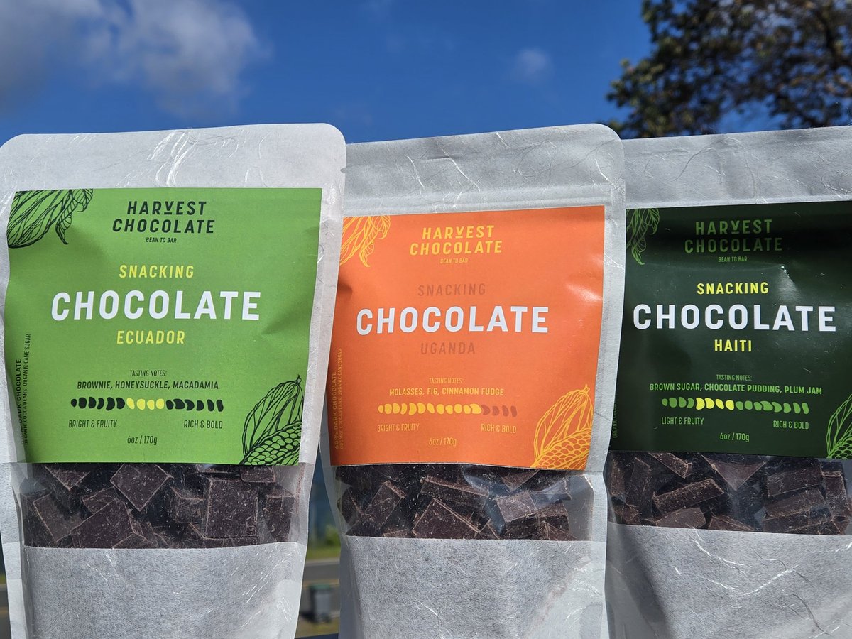 Which cacao origin do you want to bake with today: Haiti, Ecuador, or Uganda? 🍫🍫🍫

#harvestchocolate #bakingchocolate #snackingchocolate 
#craftchocolate #beantobar