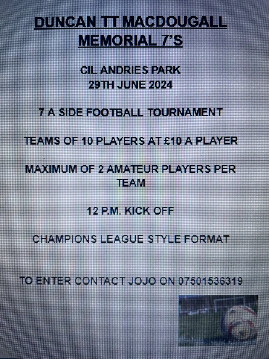 afc_tarbert's tweet photo. 3rd Annual Duncan TT Macdougall football tournament. A great day to celebrate a great man who loved this club 💙

RT’s Appreciated 

@GGPAFL 
@scottish_aff 
@ftsc0res https://t.co/6AwzNbBnn0