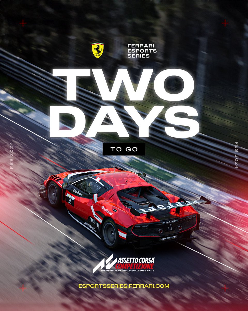 On Monday, Hot Laps for Brands Hatch opens up on Assetto Corsa Competizione! 😎 A reminder that the top 10 of each Hot Laps round progress straight into the Regional Finals! Join the 2024 grid ⬇️ 🚨 esportsseries.ferrari.com #FerrariEsports #FerrariEsportsSeries