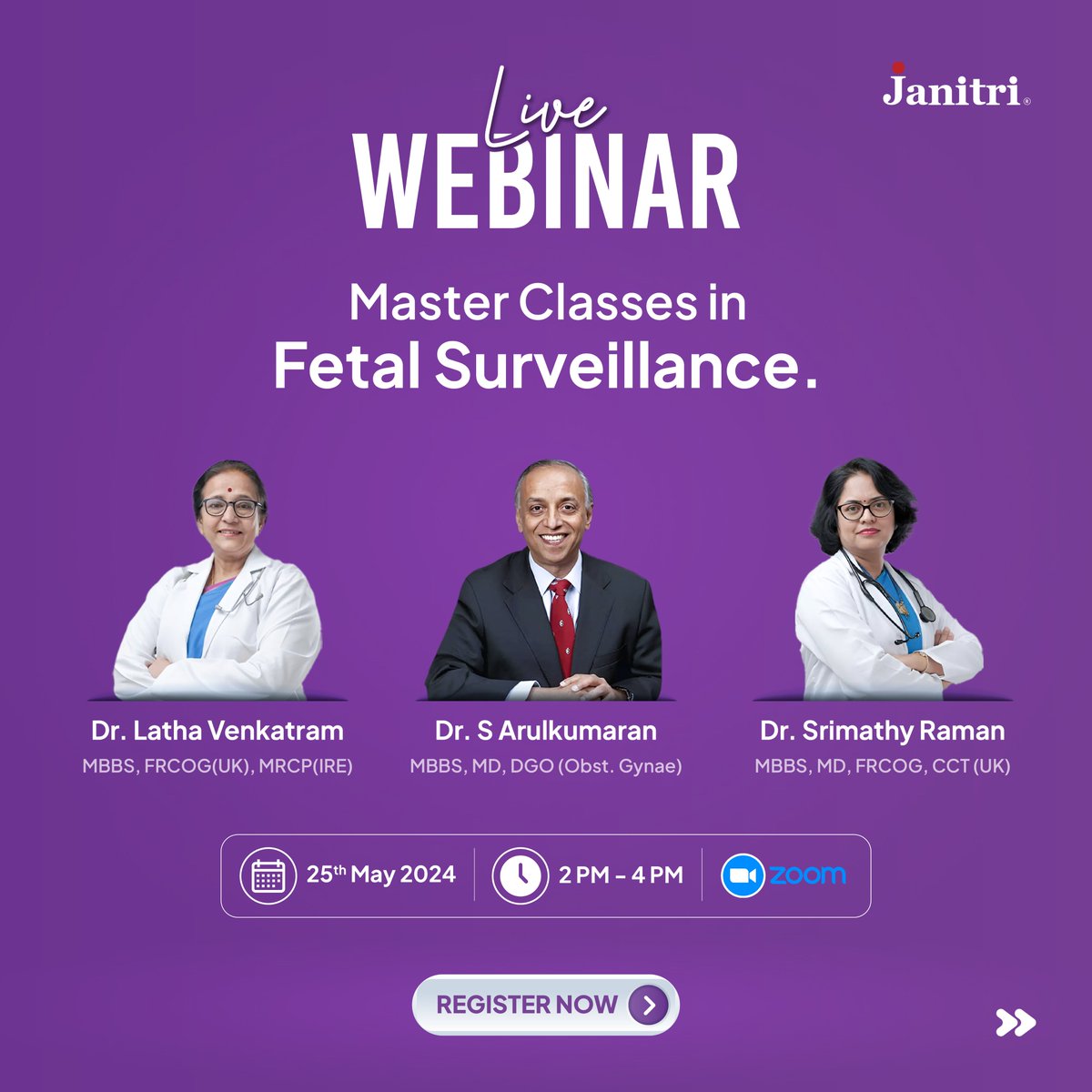 Hosting the first session of our Webinar on Master Classes in Fetal Surveillance! 🌟 📅 Save the date: May 25th 🕑 Time: 2-4PM Register here: janitri.in/contact-form-w… Also you can check the bio in the description #FetalSurveillance #Webinar #MedicalExperts #HealthcareEducation