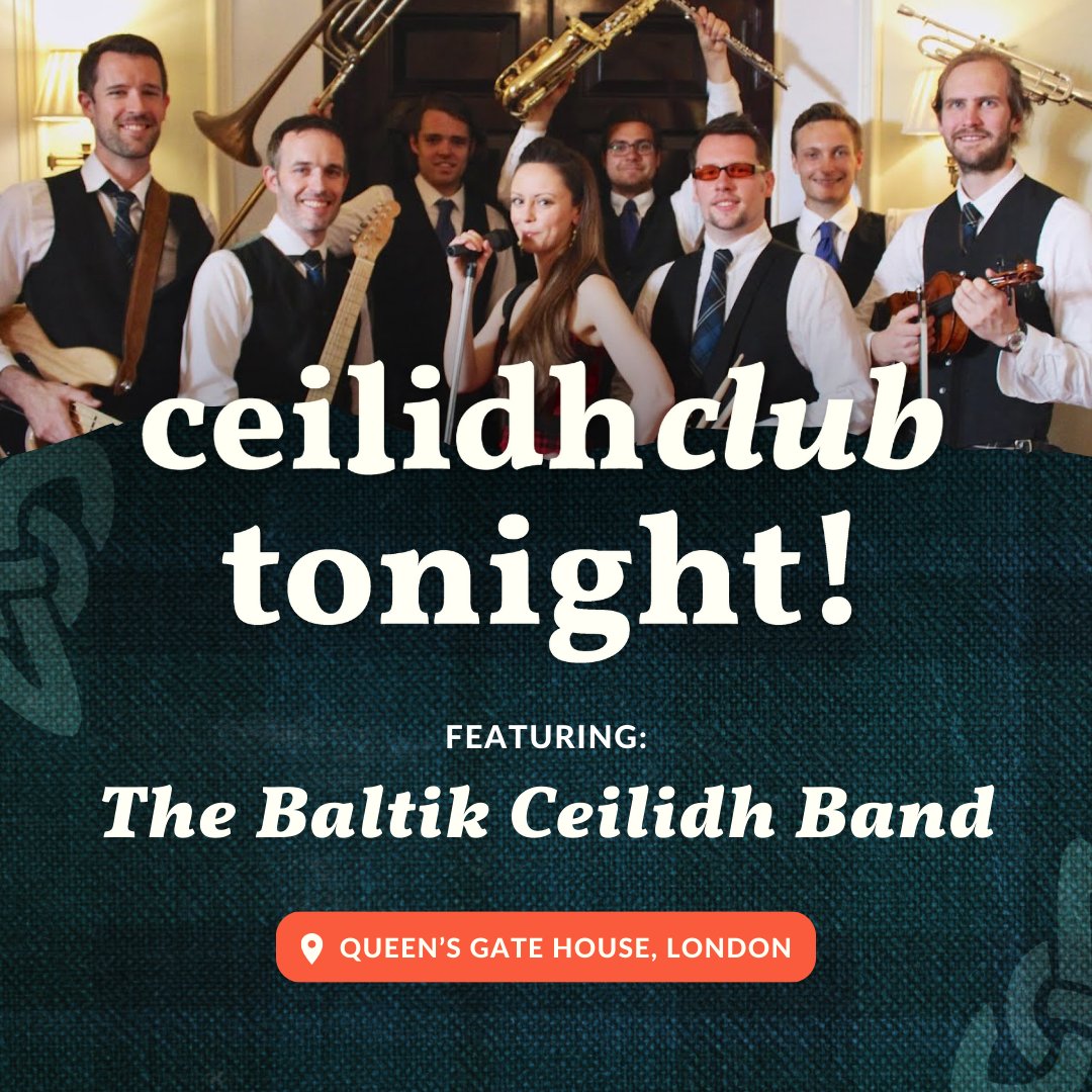 Ceilidh Club is on tonight with @TheBaltik at Queen's Gate House! 💃🕺 🕗 8:00pm - 11:00pm (Doors open 7pm) 📍 Queen's Gate House (65-67 Queen's Gate, London) Tag us in your photos or use the hashtag #ceilidhclub #LondonCeilidhClub #London #Kensington #Ceilidh #LiveMusic
